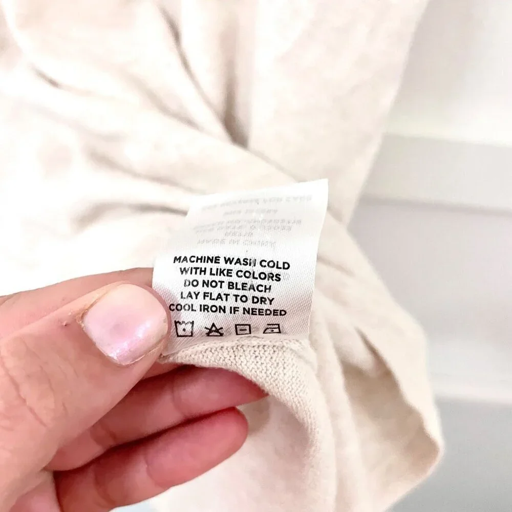 The Reset Ivory Short Sleeve Everyday Cotton Linen Blend Top Size XL - Picture 5 of 7